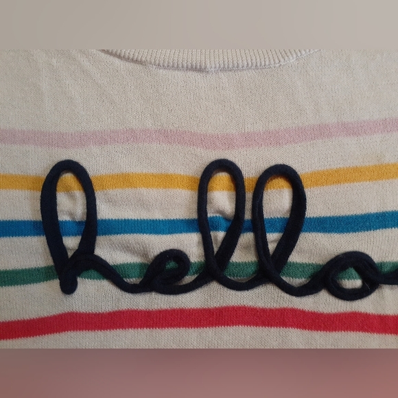 Women's 2XL Time And Tru Striped Hello Sweater - Picture 4 of 5